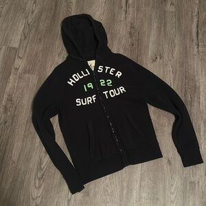 Navy Blue Hollister Zip-up Hoodie